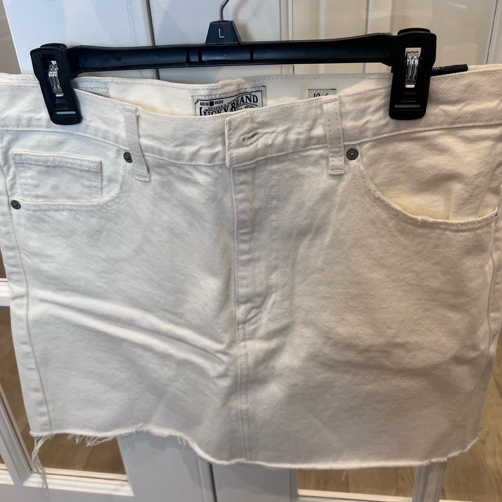 Lucky Brand Cream White Denim Mini Skirt